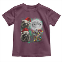 3 Raccoons Howling At Moon Christmas Toddler T Shirt Funny Weird Cursed Meme - Wonder Print Shop