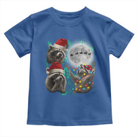 3 Raccoons Howling At Moon Christmas Toddler T Shirt Funny Weird Cursed Meme - Wonder Print Shop