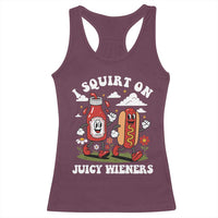 I Squirt On Juicy Wieners Racerback Tank Top Inappropriate Raunchy Humor - Wonder Print Shop