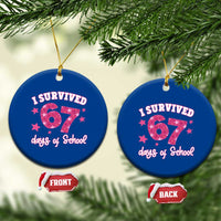 I Survived 67 Days Of School Ceramic Ornament Funny Six Seven Teachers Students Meme Pink - Wonder Print Shop