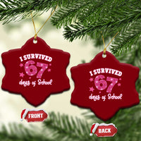 I Survived 67 Days Of School Ceramic Ornament Funny Six Seven Teachers Students Meme Pink - Wonder Print Shop