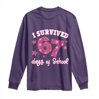 I Survived 67 Days Of School Long Sleeve Shirt Funny Six Seven Teachers Students Meme Pink - Wonder Print Shop