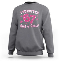 I Survived 67 Days Of School Sweatshirt Funny Six Seven Teachers Students Meme Pink - Wonder Print Shop
