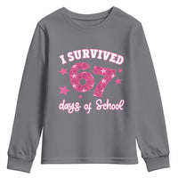 I Survived 67 Days Of School Youth Sweatshirt Funny Six Seven Teachers Students Meme Pink - Wonder Print Shop