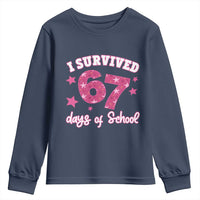 I Survived 67 Days Of School Youth Sweatshirt Funny Six Seven Teachers Students Meme Pink - Wonder Print Shop