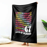 67 Days of School Throw Blanket Funny Six Seven Meme Teacher Student Gen Alpha Slang - Wonder Print Shop