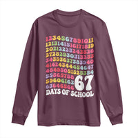 67 Days of School Long Sleeve Shirt Funny Six Seven Meme Teacher Student Gen Alpha Slang - Wonder Print Shop