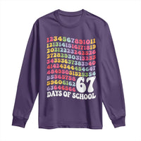 67 Days of School Long Sleeve Shirt Funny Six Seven Meme Teacher Student Gen Alpha Slang - Wonder Print Shop