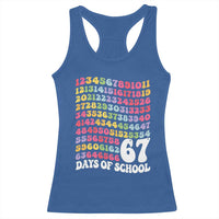 67 Days of School Racerback Tank Top Funny Six Seven Meme Teacher Student Gen Alpha Slang - Wonder Print Shop