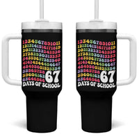 67 Days of School Tumbler With Handle Funny Six Seven Meme Teacher Student Gen Alpha Slang - Wonder Print Shop