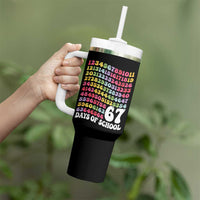 67 Days of School Tumbler With Handle Funny Six Seven Meme Teacher Student Gen Alpha Slang - Wonder Print Shop