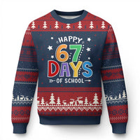 67 Days of School Ugly Christmas Sweater Funny Meme Teacher Student 67th Day - Wonder Print Shop