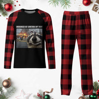 Raccoon Meme Plaid Pajama Set Undiagnosed But Something Aint Right - Wonder Print Shop