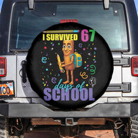 Tung Tung Tung Sahur I Survived 67 Days of School Spare Tire Cover Funny Six Seven 6 7 Meme Teacher Student - Wonder Print Shop