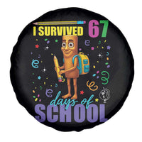 Tung Tung Tung Sahur I Survived 67 Days of School Spare Tire Cover Funny Six Seven 6 7 Meme Teacher Student - Wonder Print Shop