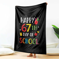 67 Days of School Throw Blanket Happy 67th Day Of School Teachers Student Meme - Wonder Print Shop