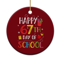 67 Days of School Ceramic Ornament Happy 67th Day Of School Teachers Student Meme - Wonder Print Shop
