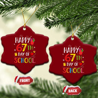 67 Days of School Ceramic Ornament Happy 67th Day Of School Teachers Student Meme - Wonder Print Shop