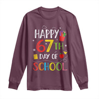 67 Days of School Long Sleeve Shirt Happy 67th Day Of School Teachers Student Meme - Wonder Print Shop
