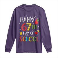 67 Days of School Long Sleeve Shirt Happy 67th Day Of School Teachers Student Meme - Wonder Print Shop