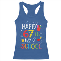 67 Days of School Racerback Tank Top Happy 67th Day Of School Teachers Student Meme - Wonder Print Shop