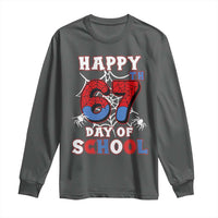 Happy 67th Day Of School Long Sleeve Shirt Boys Girls Spider 67 Days - Wonder Print Shop