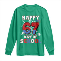 Happy 67th Day Of School Long Sleeve Shirt Boys Girls Spider 67 Days - Wonder Print Shop