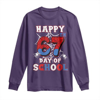 Happy 67th Day Of School Long Sleeve Shirt Boys Girls Spider 67 Days - Wonder Print Shop