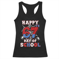 Happy 67th Day Of School Racerback Tank Top Boys Girls Spider 67 Days - Wonder Print Shop