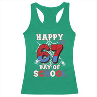 Happy 67th Day Of School Racerback Tank Top Boys Girls Spider 67 Days - Wonder Print Shop