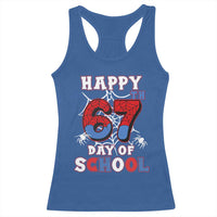 Happy 67th Day Of School Racerback Tank Top Boys Girls Spider 67 Days - Wonder Print Shop