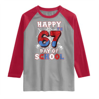 Happy 67th Day Of School Raglan Shirt Boys Girls Spider 67 Days - Wonder Print Shop