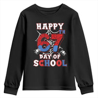 Happy 67th Day Of School Youth Sweatshirt Boys Girls Spider 67 Days - Wonder Print Shop
