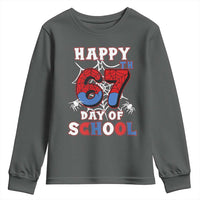 Happy 67th Day Of School Youth Sweatshirt Boys Girls Spider 67 Days - Wonder Print Shop