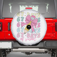 67 Days of School Coquette Bow Spare Tire Cover Funny Six Seven Meme 67th Day Teacher Student - Wonder Print Shop