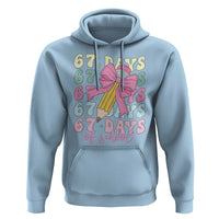 67 Days of School Coquette Bow Hoodie Funny Six Seven Meme 67th Day Teacher Student - Wonder Print Shop