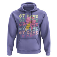 67 Days of School Coquette Bow Hoodie Funny Six Seven Meme 67th Day Teacher Student - Wonder Print Shop