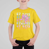 67 Days of School Coquette Bow T Shirt For Kid Funny Six Seven Meme 67th Day Teacher Student - Wonder Print Shop