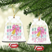 67 Days of School Coquette Bow Ceramic Ornament Funny Six Seven Meme 67th Day Teacher Student - Wonder Print Shop