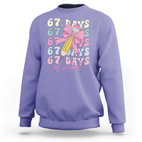 67 Days of School Coquette Bow Sweatshirt Funny Six Seven Meme 67th Day Teacher Student - Wonder Print Shop