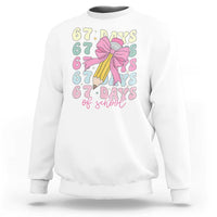 67 Days of School Coquette Bow Sweatshirt Funny Six Seven Meme 67th Day Teacher Student - Wonder Print Shop