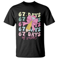 67 Days of School Coquette Bow T Shirt Funny Six Seven Meme 67th Day Teacher Student - Wonder Print Shop