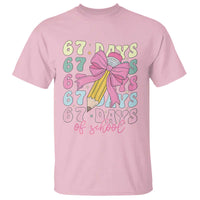 67 Days of School Coquette Bow T Shirt Funny Six Seven Meme 67th Day Teacher Student - Wonder Print Shop