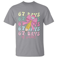 67 Days of School Coquette Bow T Shirt Funny Six Seven Meme 67th Day Teacher Student - Wonder Print Shop