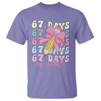 67 Days of School Coquette Bow T Shirt Funny Six Seven Meme 67th Day Teacher Student - Wonder Print Shop