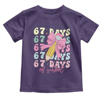 67 Days of School Coquette Bow Toddler T Shirt Funny Six Seven Meme 67th Day Teacher Student - Wonder Print Shop