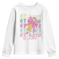 67 Days of School Coquette Bow Youth Sweatshirt Funny Six Seven Meme 67th Day Teacher Student - Wonder Print Shop