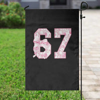 Six Seven Coquette Girl Garden Flag Funny 67 Meme Gen Alpha Slang Pink Floral Bow Aesthetic - Wonder Print Shop