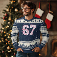 Six Seven Coquette Girl Ugly Christmas Sweater Funny 67 Meme Gen Alpha Slang Pink Floral Bow Aesthetic - Wonder Print Shop