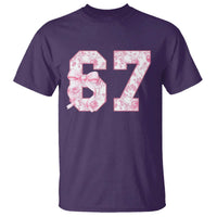 Six Seven Coquette Girl T Shirt Funny 67 Meme Gen Alpha Slang Pink Floral Bow Aesthetic - Wonder Print Shop